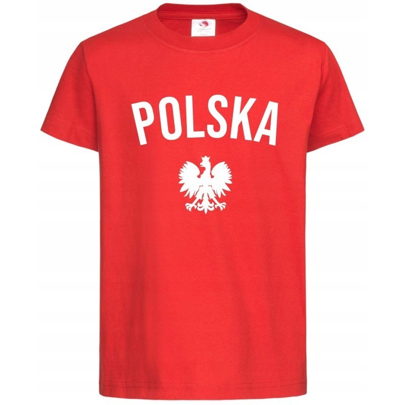 Koszulka dziecięca kibica Reprezentacji Polski czerwona POLSKA z orłem