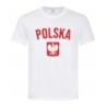 Koszulka męska kibica Reprezentacji Polski biała POLSKA z orłem