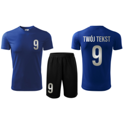 Strój piłkarski z nadrukiem - personalizowany - z własnym napisem i numerem - 2 częściowy